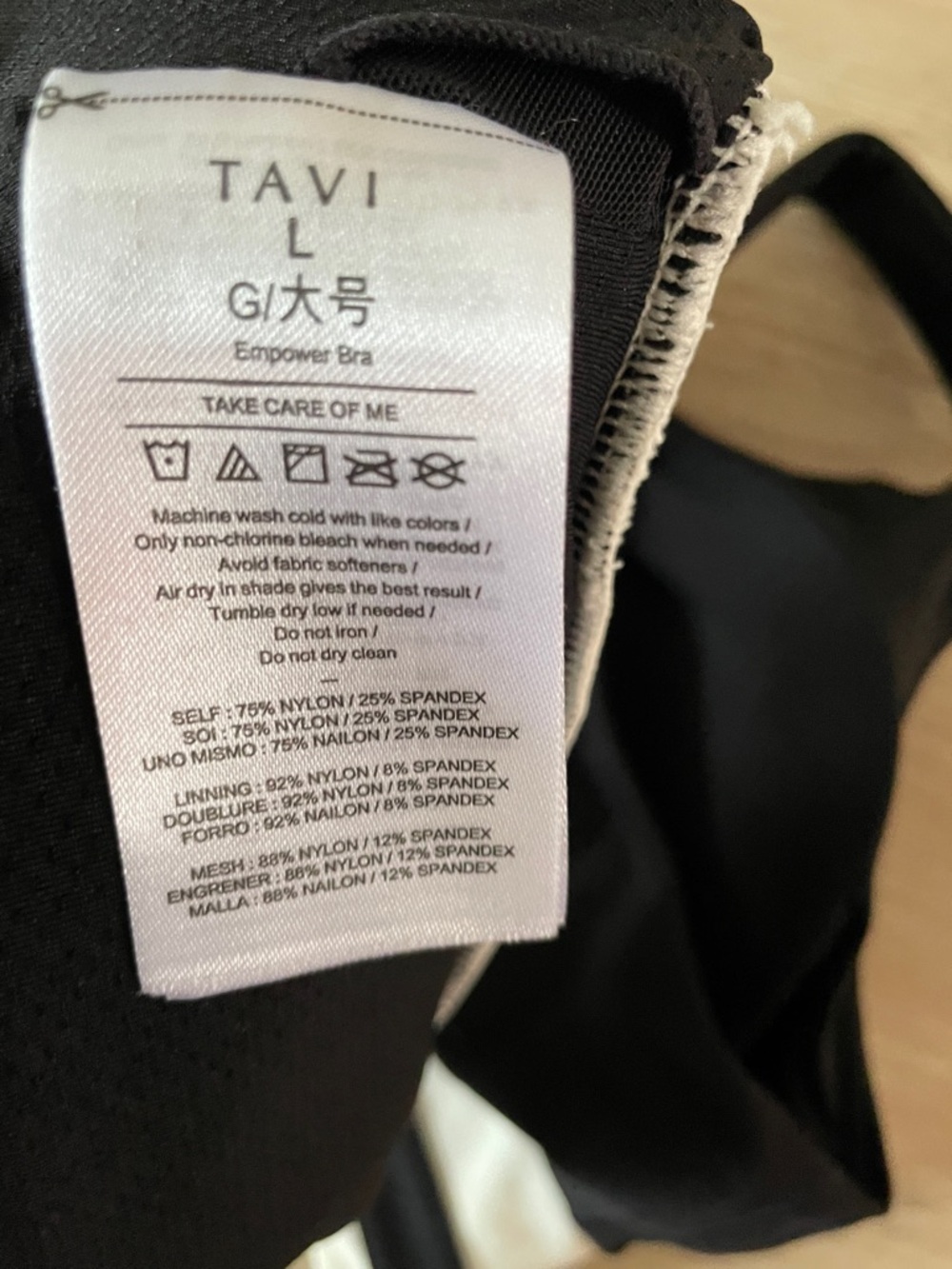 TAVI Women Black White Sports Bra Size Large Strappy Yoga Pilates Activewear - Picture 5 of 5